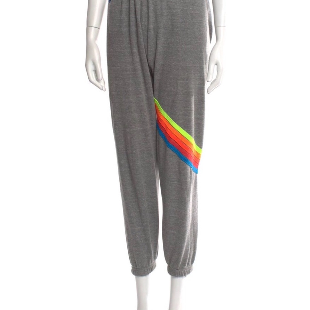 ✈️✈️✈️  Aviator Nation Joggers Neon Rainbow Stripes || size M   ✈️✈️✈️